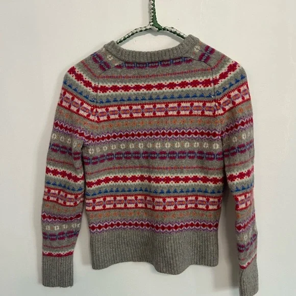 J. Crew Multicolor Fair Isle Wool Crewneck Sweater in Heather Gray - Picture 3 of 6